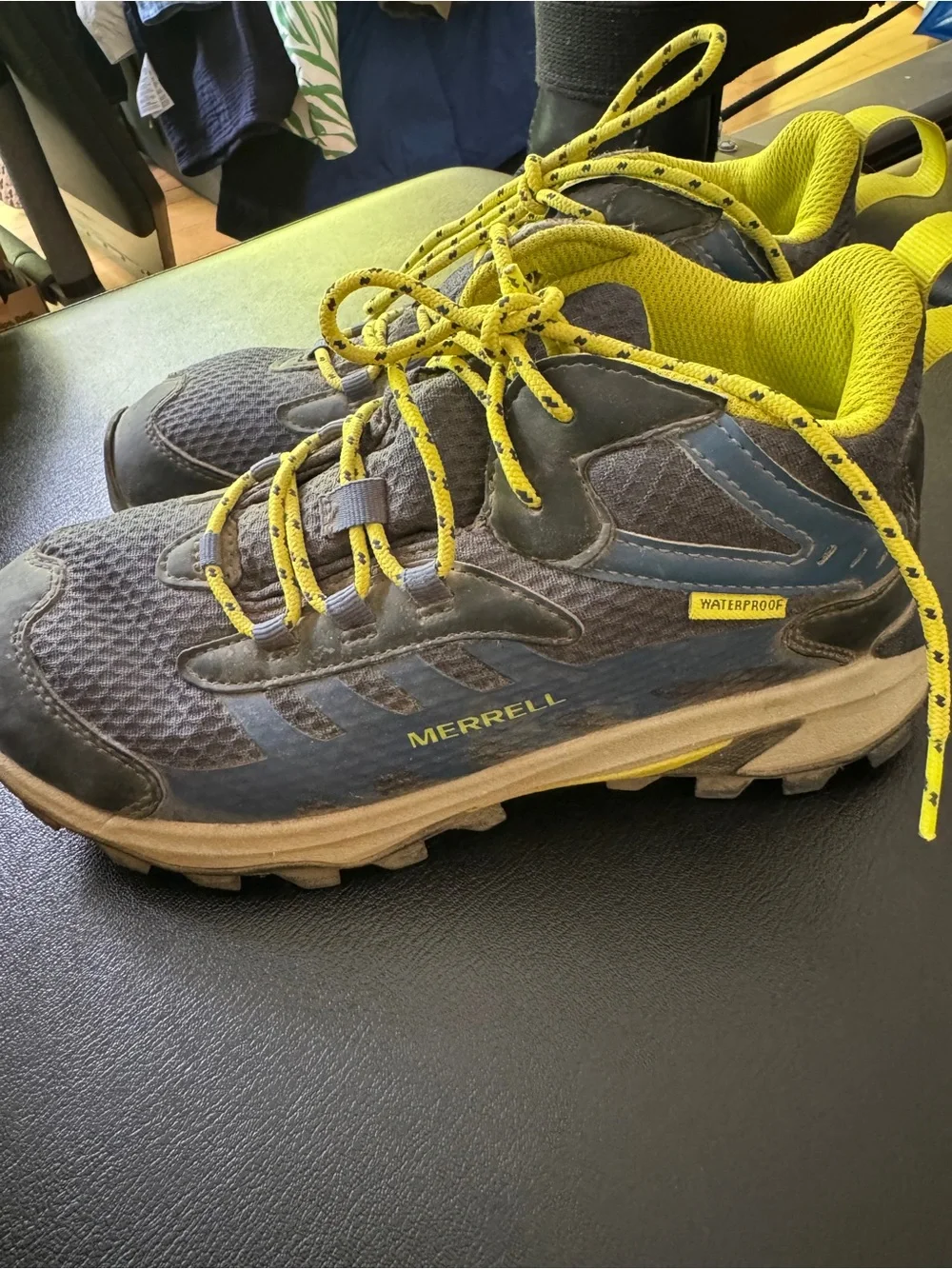 Merrell Kids Blue and Yellow Waterproof Hiking Shoes